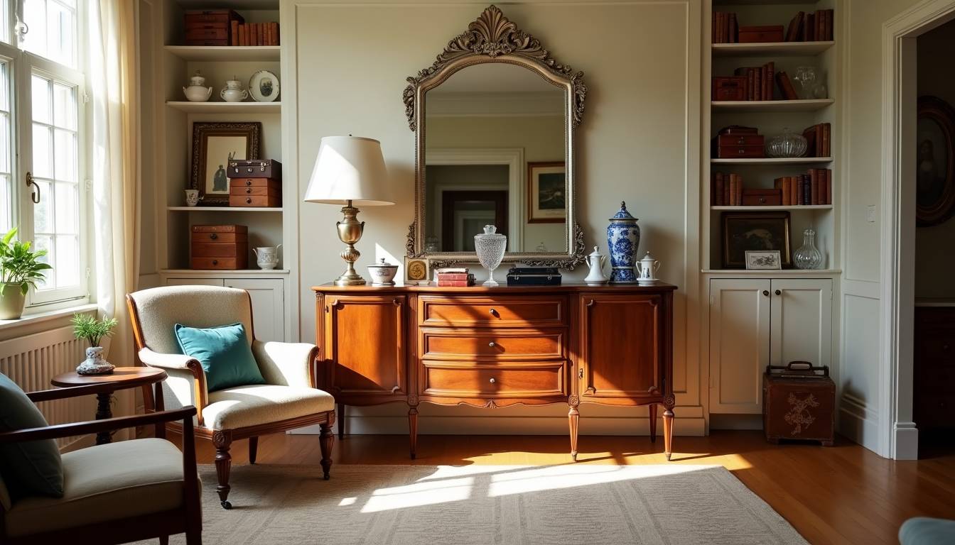 Vintage Möbel und Einrichtungsgegenstände in einem stilvollen Raum - professioneller Nachlassankauf und Verwertung